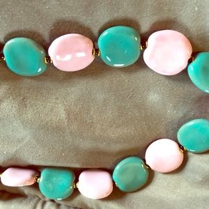 Original Kenyan Pink & turquoise handmade necklace